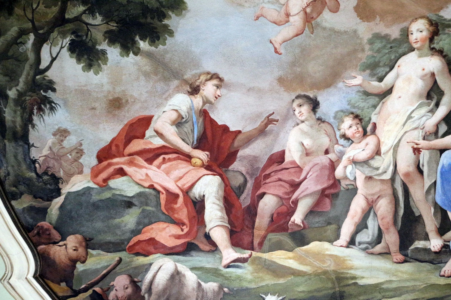 Paris da il pomo a Venere - Palazzo dei Cerretani , Firenze, dettaglio